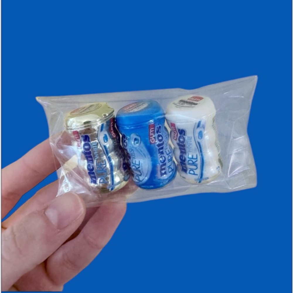 MINI BRANDS Mentos Pure Fresh Gum Miniature Set of 3 - INCLUDES GOLDEN GUM